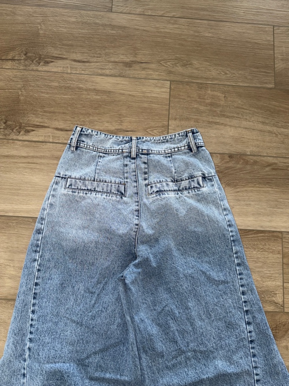 MABLE | Women's Wide Leg Pleated Denim Pants Light Wash High Rise Boho Anthro S - Picture 10 of 10